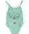 "Peace" Baby Swimsuit Green Chekered