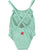 "Peace" Swimsuit Green Chekered