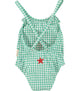 "Peace" Swimsuit Green Chekered