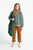 Big Flowers Trousers With Ruffles Camel