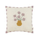Vibes Square Linen Cushion Lilac Checks Flowers 40x40 cm