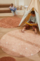 Washable Rug Round Dot Rose