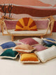 Soft Velvet Bolster with Fringe White
