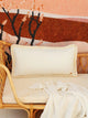 Soft Velvet Bolster with Fringe White