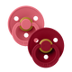 Bibs 2-Pacifiers Coral, Ruby 6/18 m