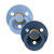 Bibs 2-Pacifiers Sky Blue, Steel Blue 0/6 m