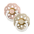Bibs Boheme 2-Pacifiers Glow Blush, Vanilla 0/6 m