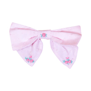 Maxi Bow Hairclip Pink Plumeti