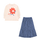 Daisies Long Skirt Soft Blue